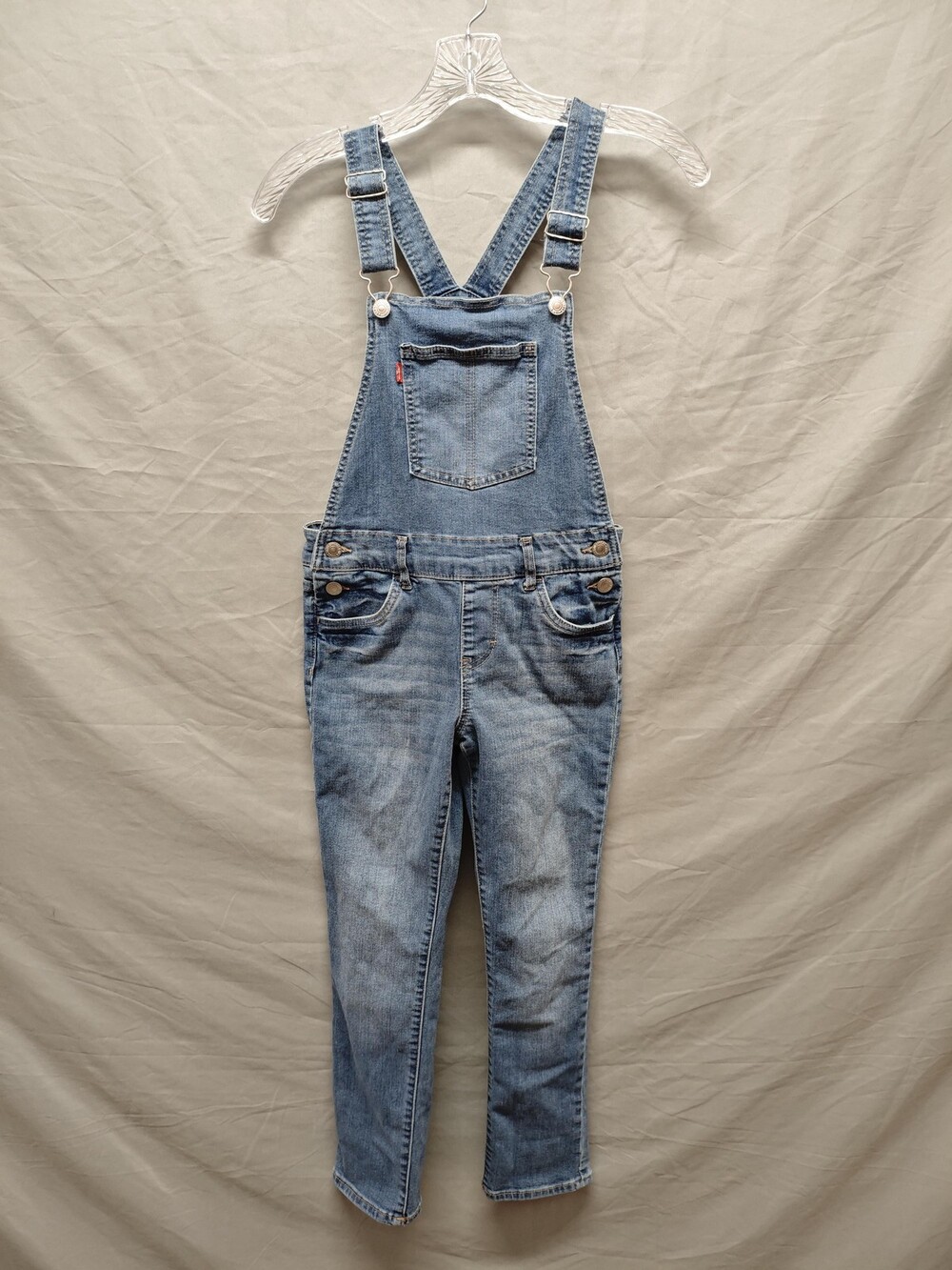 Levi's Overalls Youth 10 Light Wash Denim Bib Adjustable Straps Pockets Jeans